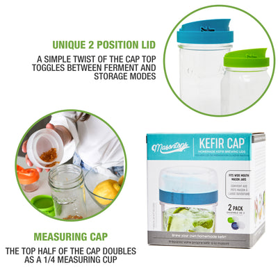 features graphic of kefir lids