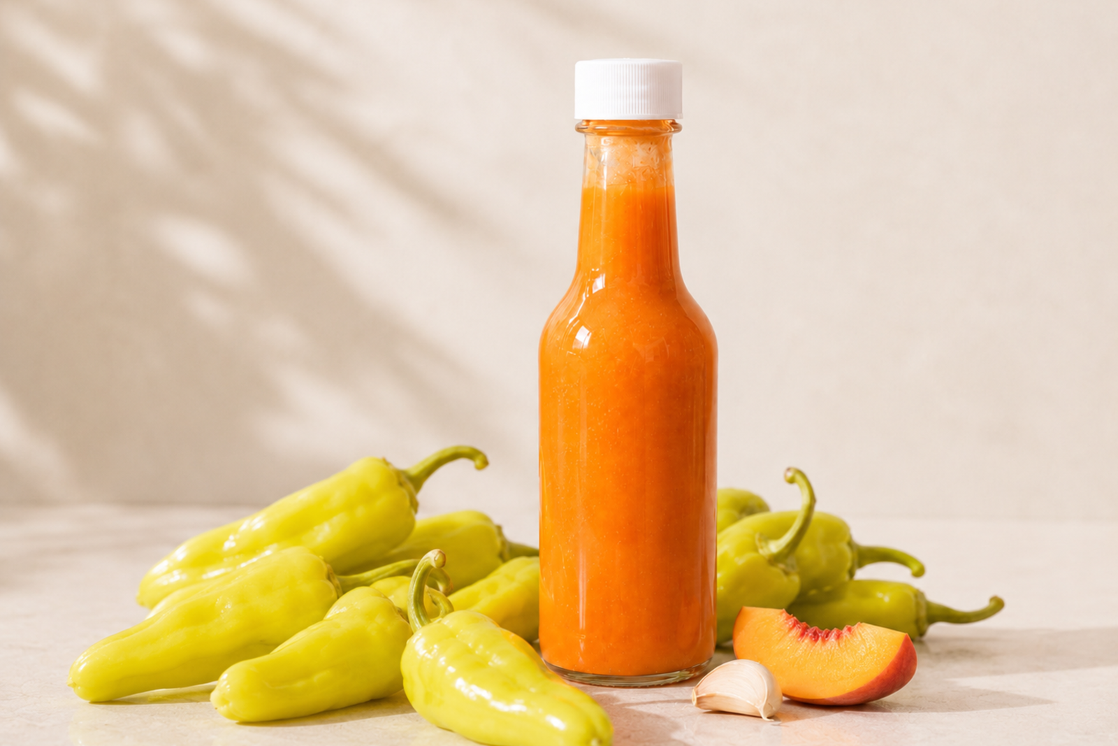 Mild Fermented Peach Banana Pepper Hot Sauce Recipe