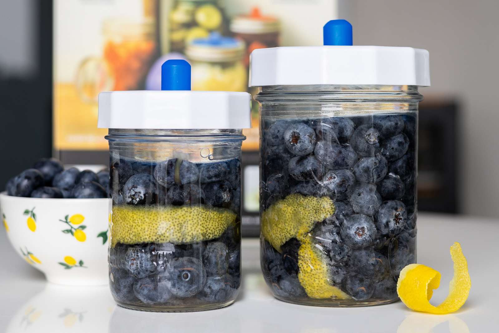 Fermented Blueberries with Lemon Peel