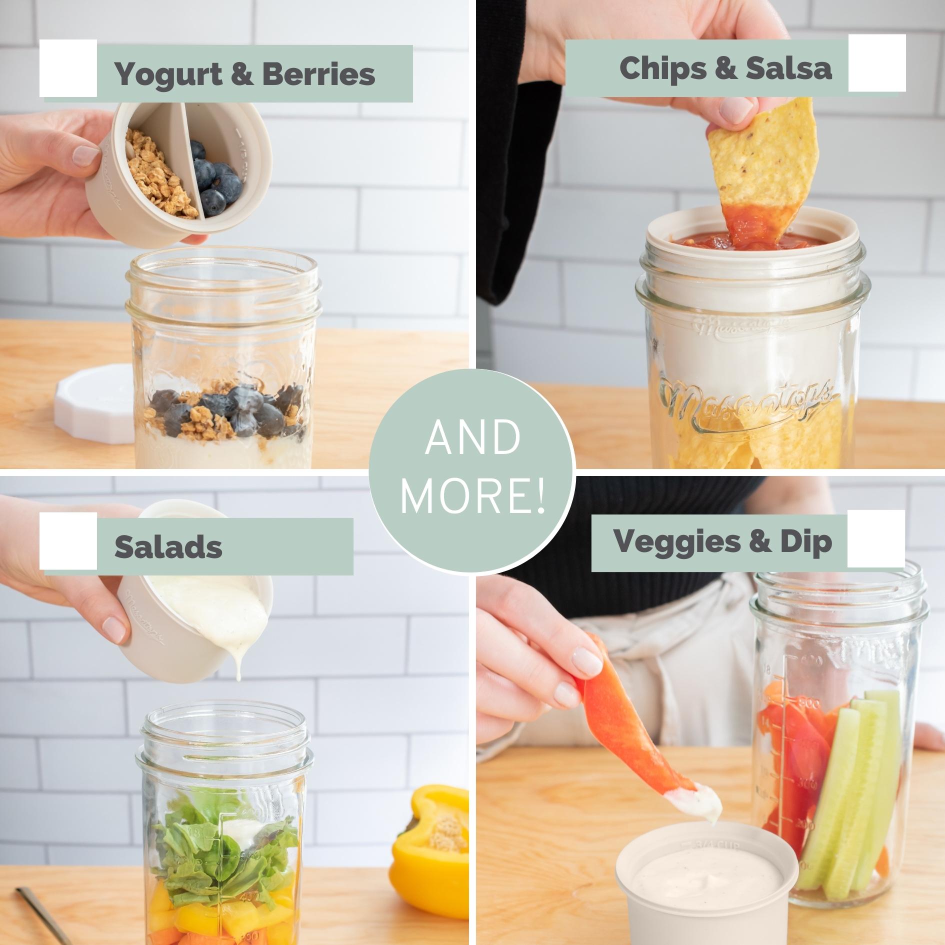 Mason Jar Divider Cup for Salads, Dips, and Snacks Ultra Violet / Regular Mouth