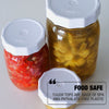 tough tops on mason jars with fermented veggies