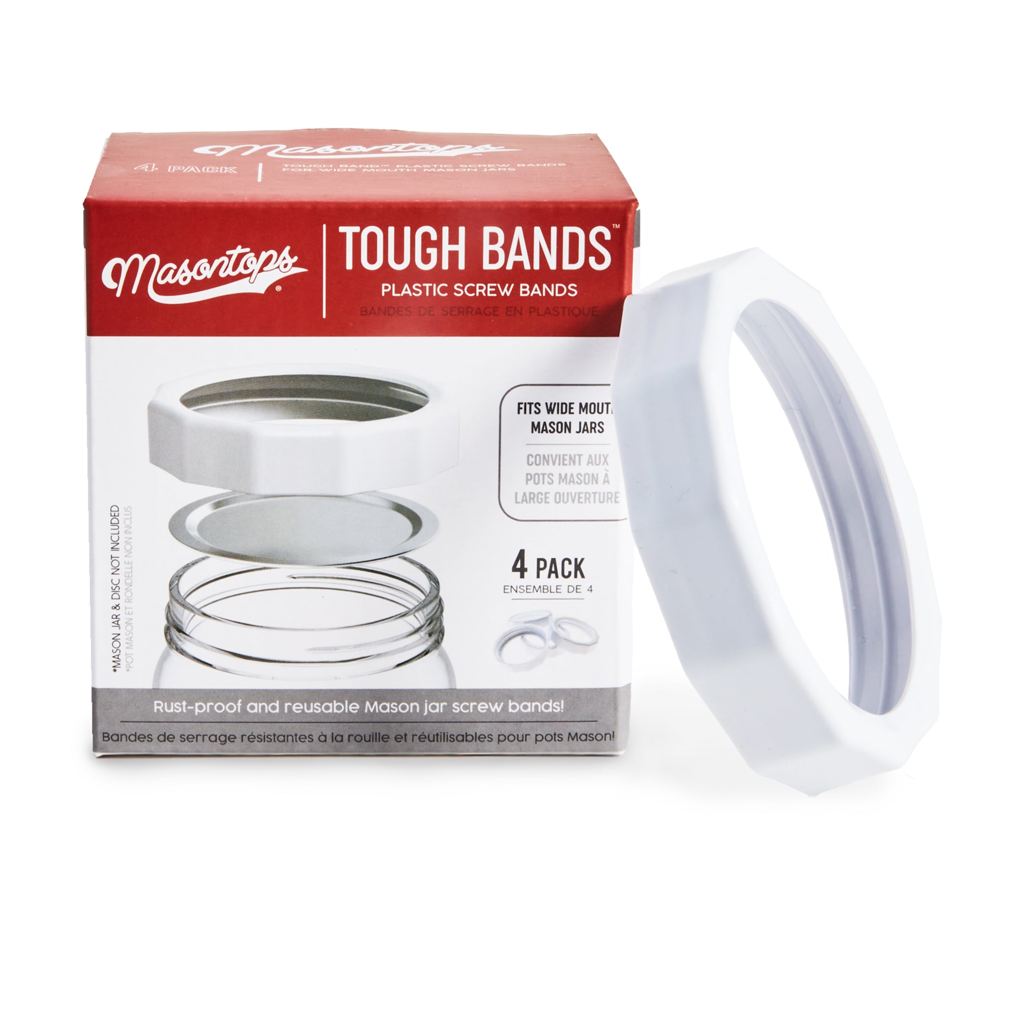 tough band and tough band box on a white background