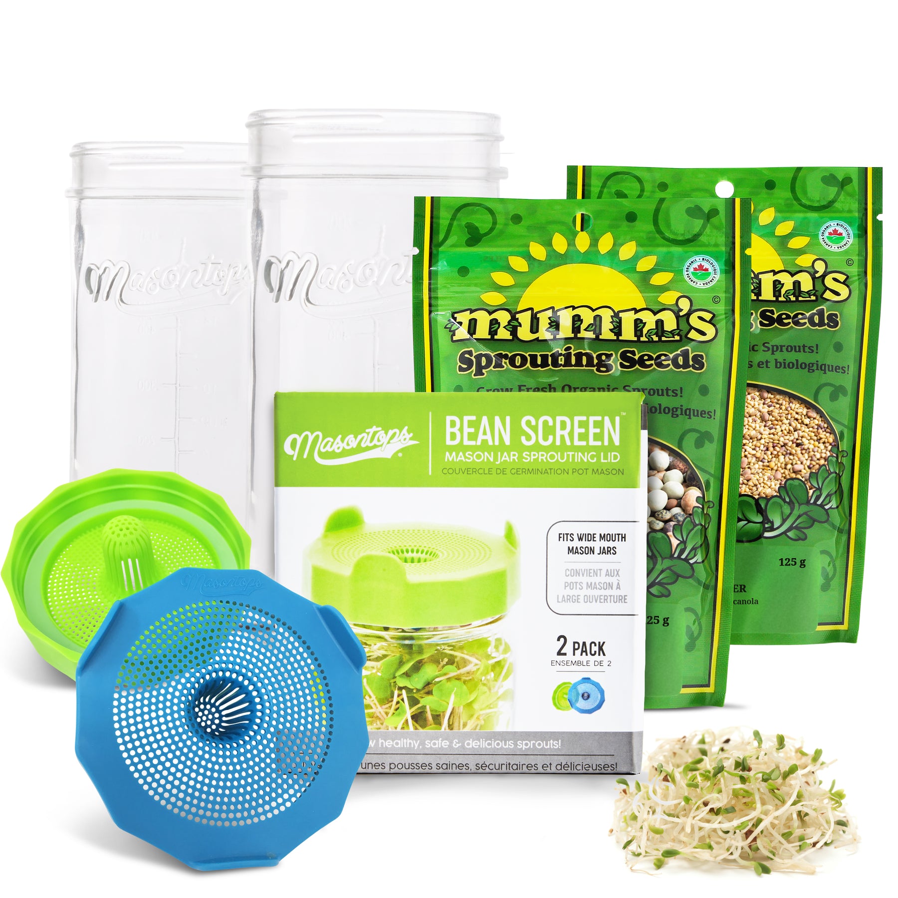 Single Jar Sprouting Kit with Seeds - Masontops.com