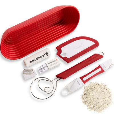 tools included in bread making kit on a white background
