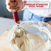 mixing dough with danish whisk