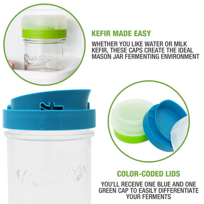 features graphic of kefir lids