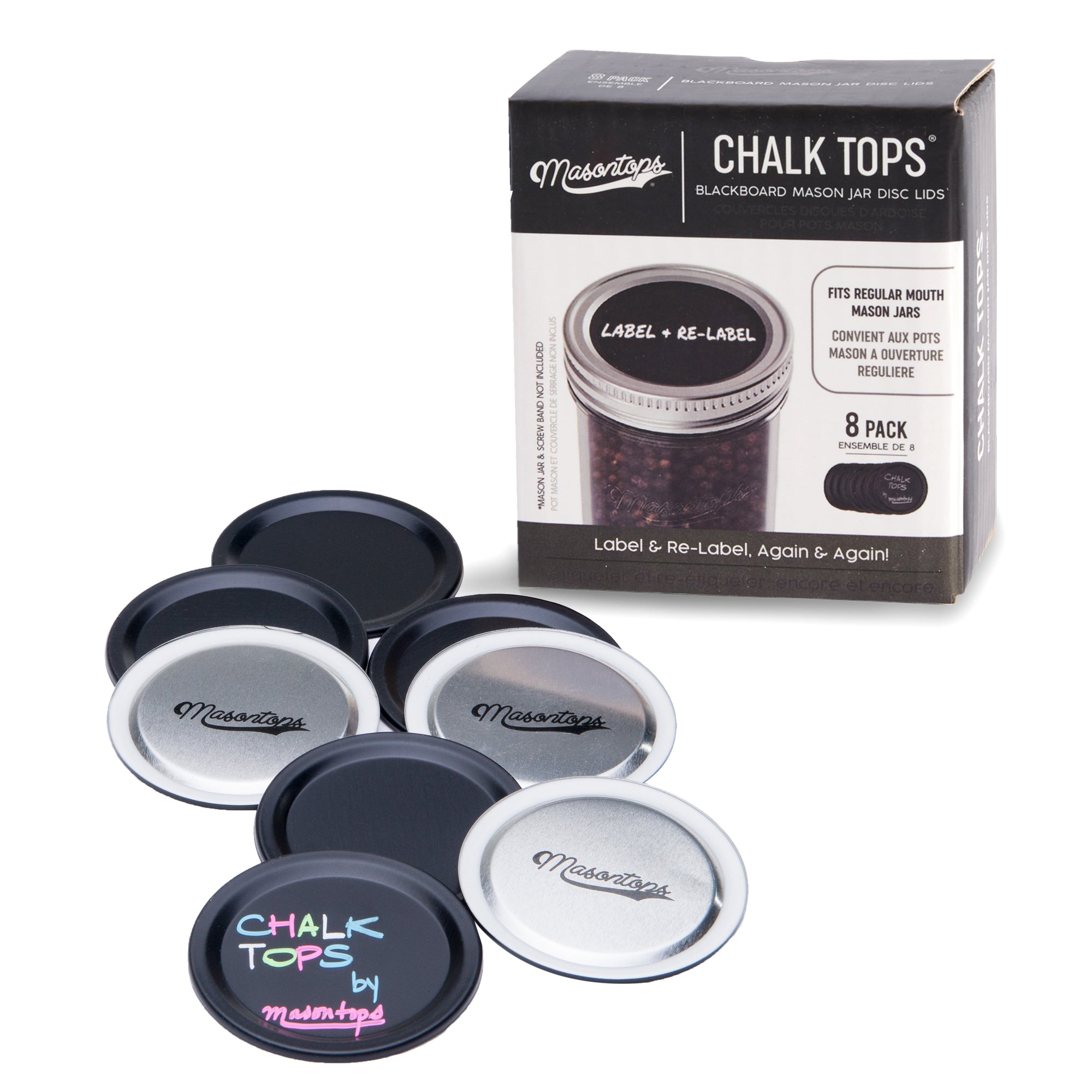 Chalk Tops - Chalkboard Mason Jar Lids 