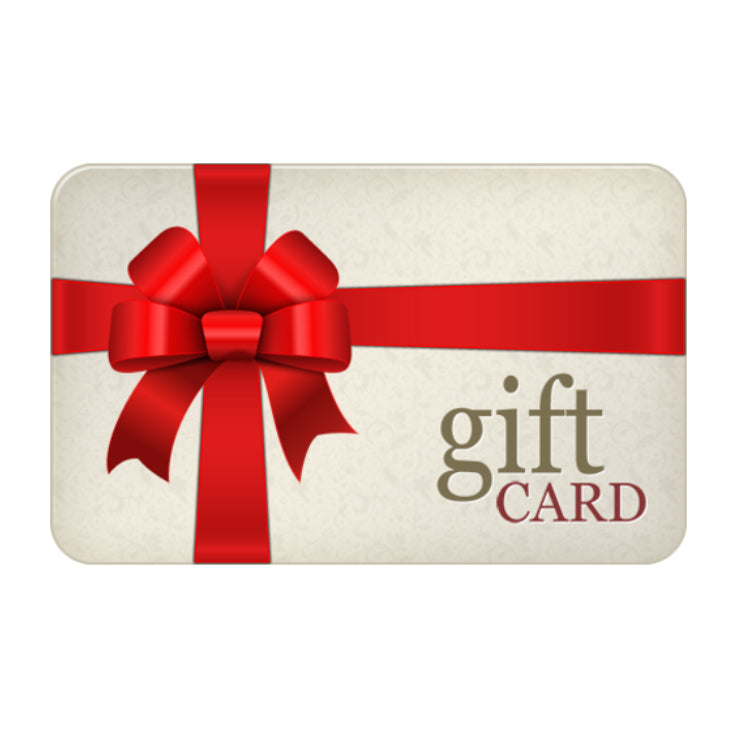 white gify card with red bow